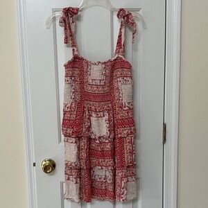 American Eagle printed smocked mini dress